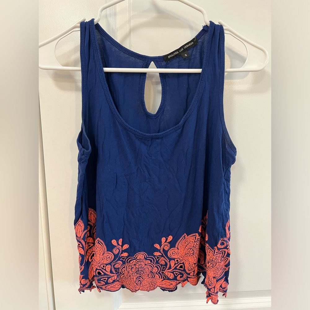 Blue and pink size small woman’s tank